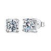 925 Sterling Silver & Moissanite Earrings - White Gold Plated, 0.5ct, Style S for Women