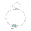 925 Sterling Silver Pavé Setting CZ & Translucent Opal Bracelet 160+50mm for Women