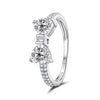 925 Sterling Silver White Gold Plated 1.2cm Pendant Ring Size 6 for Women