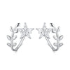 925 Sterling Silver Plated Platinum Earrings with CZ