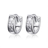 925 Sterling Silver Plated Platinum Pavé Setting CZ Earrings