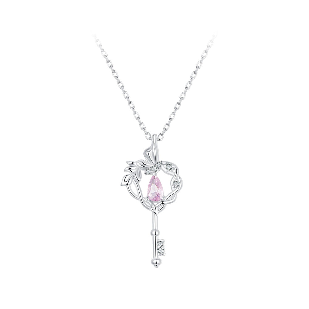 925 Sterling Silver Necklace with CZ in Pavé Setting, 400+50mm Length for Women