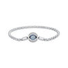 925 Sterling Silver Pavé Setting CZ 17.0 cm Oxidized Silver Bracelet for Women