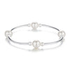 925 Sterling Silver Shell Pearl Stretchable Bracelet for Women