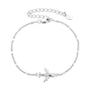 925 Sterling Silver White Gold Plated 16+5cm Bracelet with CZ Pendant for Women