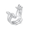 925 Sterling Silver Plated White Gold Adjustable Ring for Women