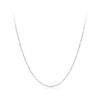 925 Sterling Silver White Gold Plated Necklace 40+5cm for Women