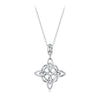 925 Sterling Silver Necklace with White Gold Plating and CZ - 40+5cm for Women
