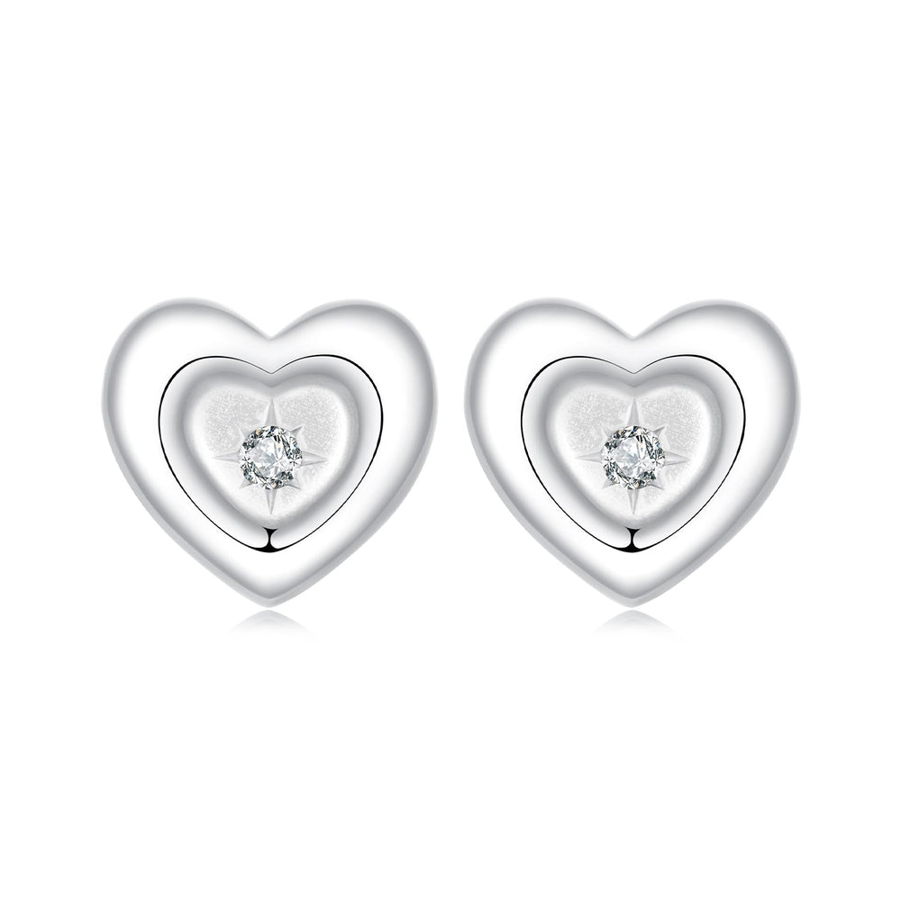 925 Sterling Silver White Gold Plated CZ Earrings