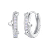925 Sterling Silver Nano Opal Earrings for Women - White Gold Plated - 12x5mm