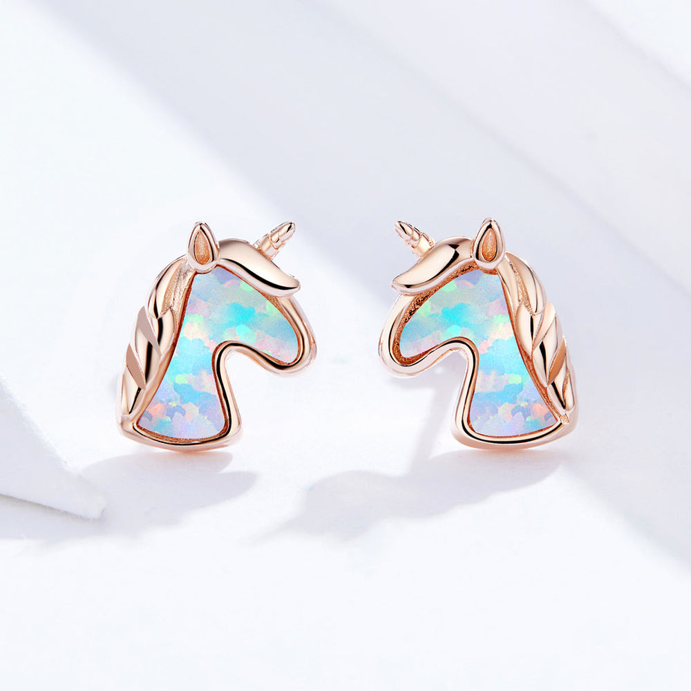 925 Sterling Silver Opal Earrings for Women