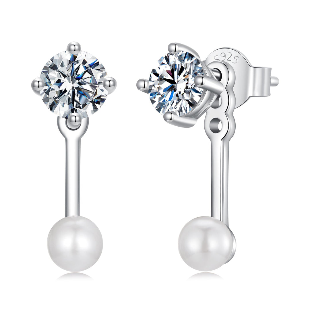925 Sterling Silver 0.50 Carat Moissanite Earrings for Women