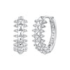 925 Sterling Silver White Gold Plated 1.6cm Pavé CZ Hoop Earrings for Women