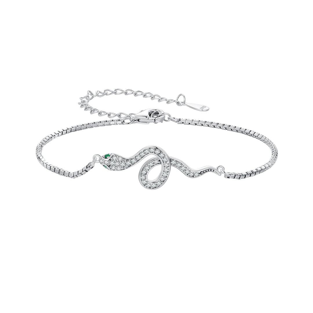 S925 Sterling Silver & Pavé CZ Platinum-Plated Bracelet