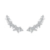 925 Sterling Silver White Gold Plated CZ Earrings 0.5*1.8cm for Women