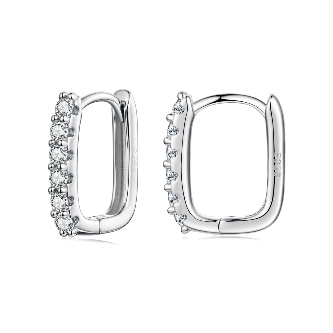 925 Sterling Silver Moissanite Earrings 1.4cm for Women