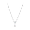 925 Sterling Silver Moissanite & Quality Shell Pearl Necklace for Women - 40+5cm, White Gold Plated