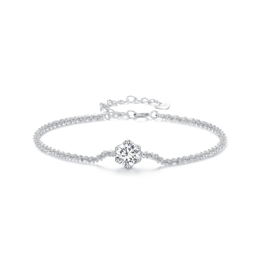 925 Sterling Silver 1 Carat Moissanite Bracelet for Women