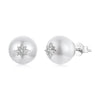 925 Sterling Silver Earrings with CZ and Synthetic Pearl for Women