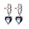 925 Sterling Silver Earrings with Pavé Setting CZ - Oxidized Silver - 2.3cm x 0.9cm - For Women