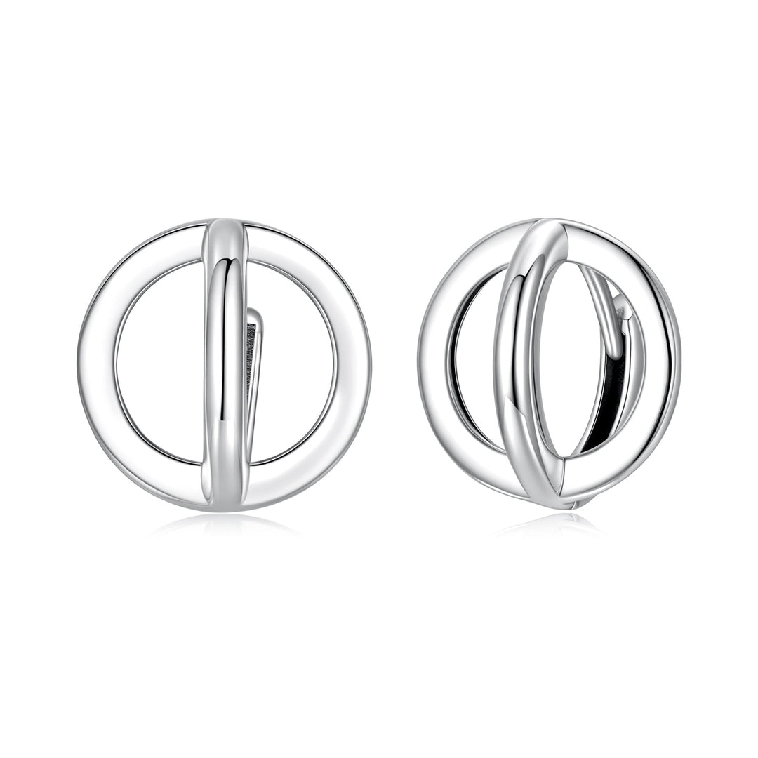 925 Sterling Silver Earrings - Oxidized Silver Finish, 1.3cm for Women