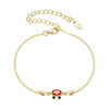 925 Sterling Silver Gold Plated CZ Bracelet 15+6cm for Women