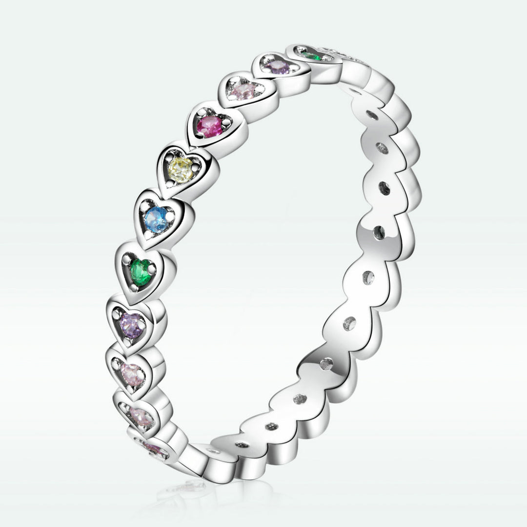 925 Sterling Silver & Platinum Plated 0.29cm CZ Ring for Women Size 6.0