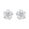 925 Sterling Silver Earrings with Pavé Setting CZ and White Gold Plating, 0.8cm for Women