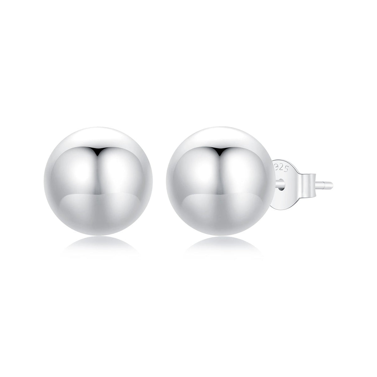 925 Sterling Silver Plated White Gold Earrings - 10mm for Women - image 2 of 7