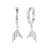 925 Sterling Silver Earrings with Nano Opal Stone and CZ in White Gold Finish