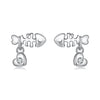925 Sterling Silver Earrings with Pavé Setting CZ in Oxidized Silver