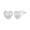 925 Sterling Silver White Shell Plated White Gold Earrings Size 7*8mm
