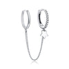 925 Sterling Silver Oxidized Pavé Setting CZ Earrings