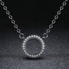 925 Sterling Silver Necklace with Pavé Set CZ, 45cm Length, Pendant 1.2cm, For Women