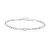 925 Sterling Silver Bracelet with Pavé Setting CZ, Platinum Plated, 14.5+3cm, for Women