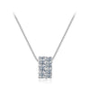 925 Sterling Silver & Moissanite Necklace, 40+5cm Length, White Gold Plated, Women's Jewelry