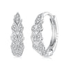 925 Sterling Silver Earrings with Pavé Setting CZ and White Gold Plating for Women