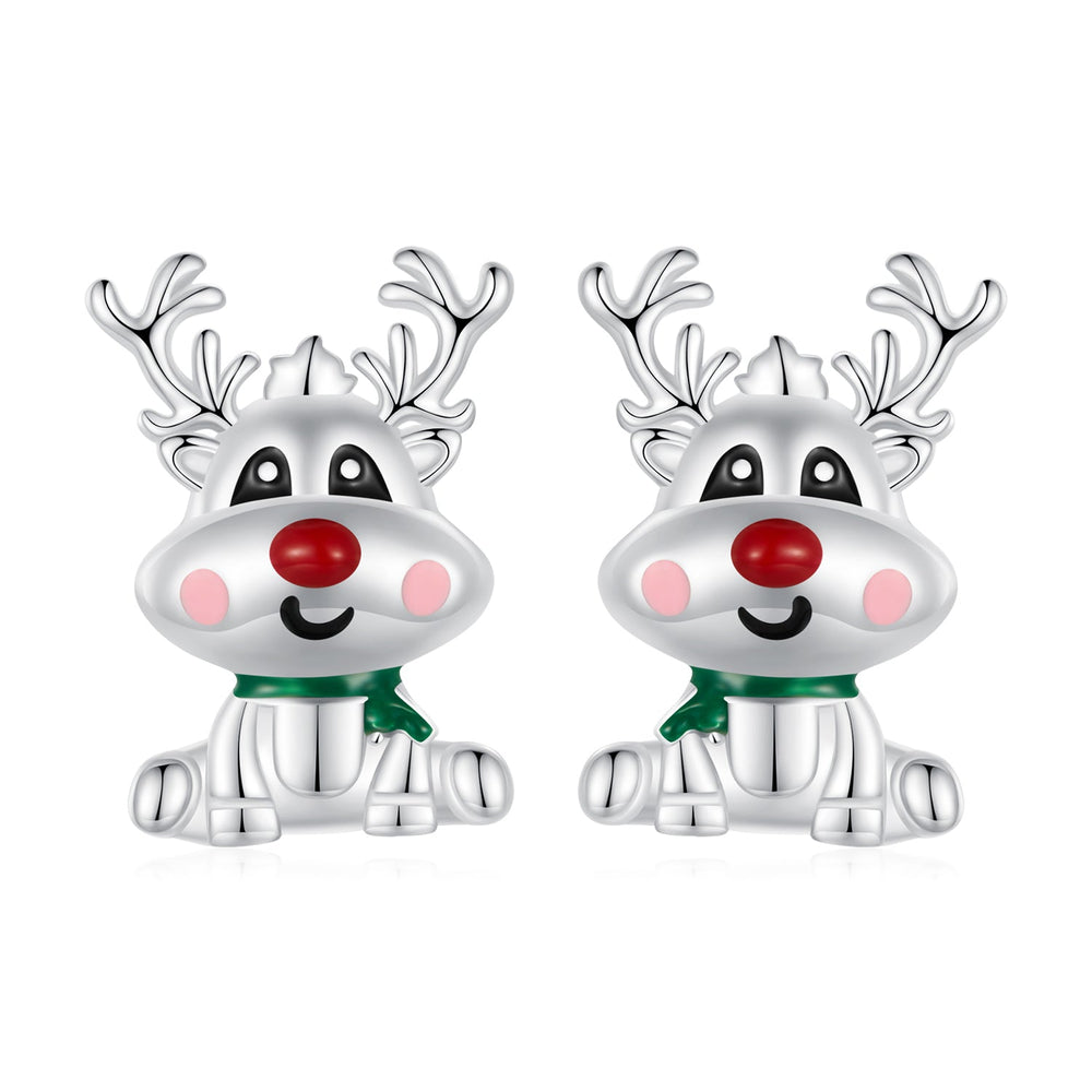 925 Sterling Silver Enamel Earrings 12x9mm