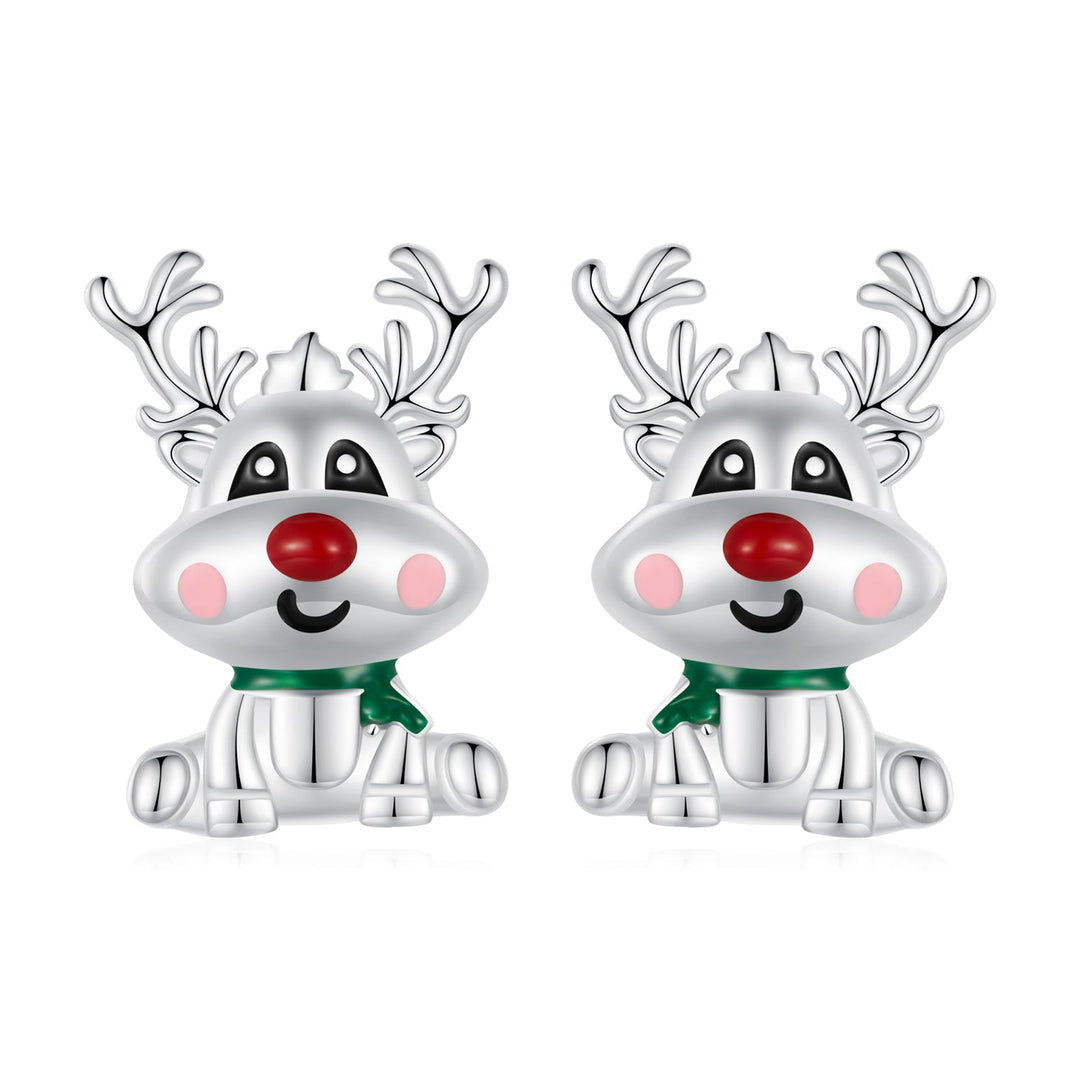 925 Sterling Silver Enamel Earrings 12x9mm
