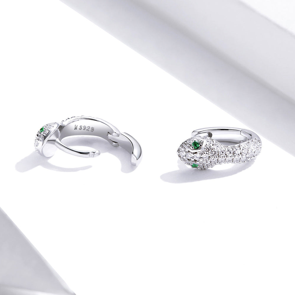 925 Sterling Silver Earrings with Plated Platinum and CZ for Women