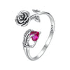 925 Sterling Silver Ring with Pavé Setting CZ, Width 0.15cm, Women's Jewelry