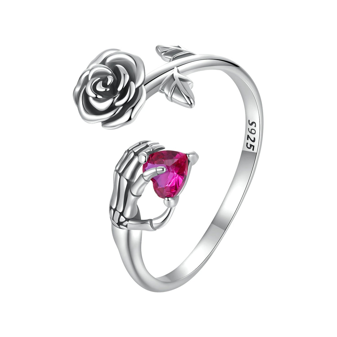 925 Sterling Silver Ring with Pavé Setting CZ, Width 0.15cm, Women's Jewelry