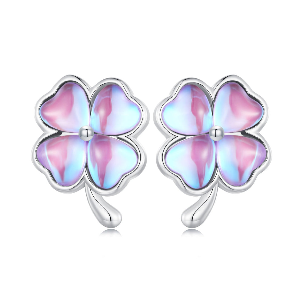 925 Sterling Silver Transparent Glass Earrings for Women