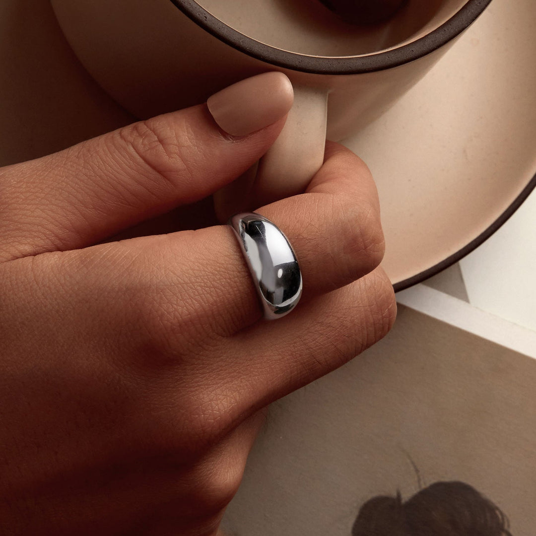 925 Sterling Silver Plated Gold Ring for Unisex
