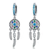 925 Sterling Silver Oxidized Silver Pavé CZ Earrings for Women, Size: 4*1 cm