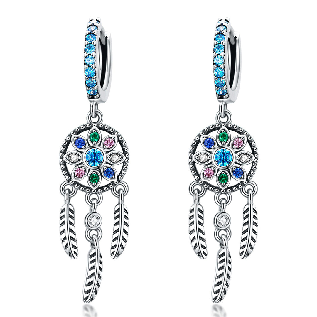 925 Sterling Silver Oxidized Silver Pavé CZ Earrings for Women, Size: 4*1 cm