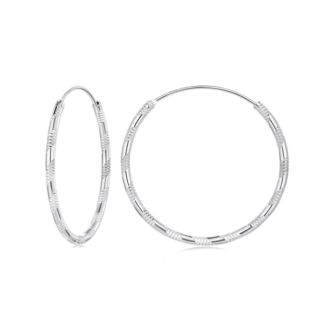 925 Sterling Silver Plated White Gold Earrings 3.0cm for Women