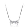 925 Sterling Silver Adjustable White Gold Plated CZ Pendant Necklace for Women