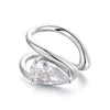 925 Sterling Silver Hoop Earrings with Pavé Setting CZ in White Gold