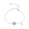 925 Sterling Silver Plated Platinum Bracelets with Ice Flower Zirconia for Women